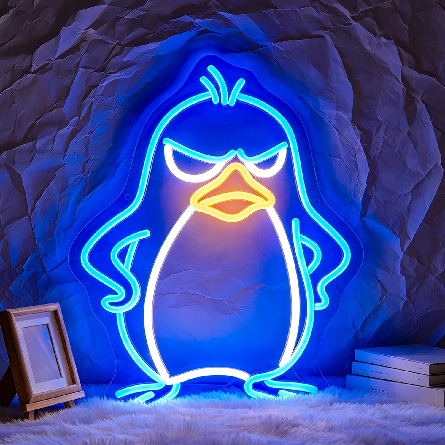 Kids Outdoor Zoo - Penguen Neon Tabela USB Güçlü LED