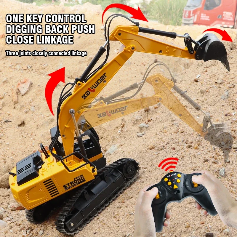 Kids Outdoor Digger - Huina Rc Ekskavatör 1/24 9Ch Uzaktan