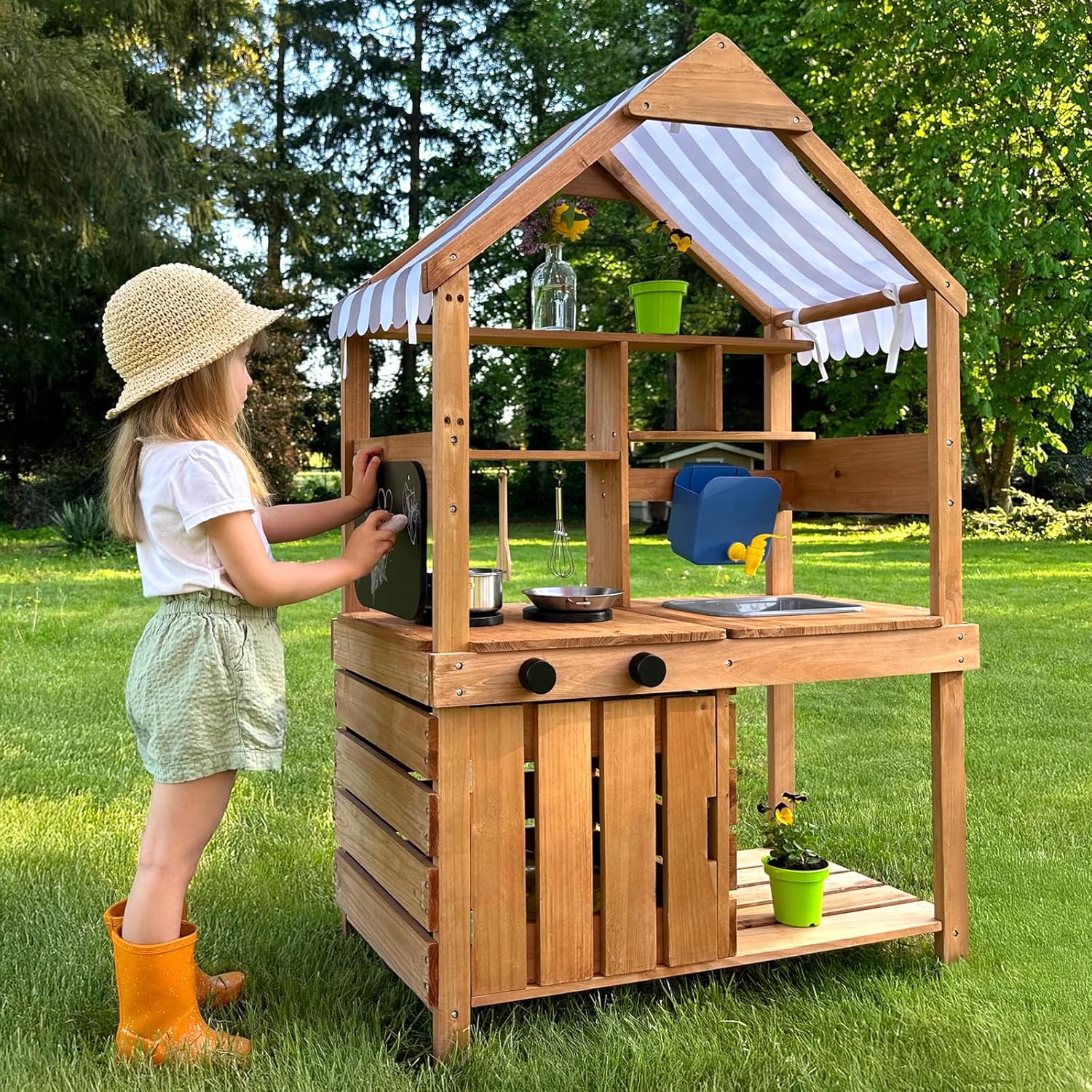 Kids Outdoor Mud Kitchen - # Çam Ahşap Çocuklar İçin 3+
