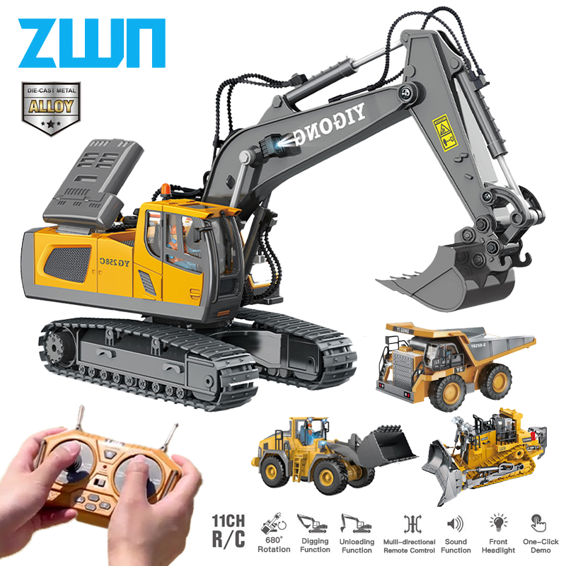 Kids Outdoor Digger - ZWN 2.4G uzaktan kumanda ekskavatör DAMPERLİ
