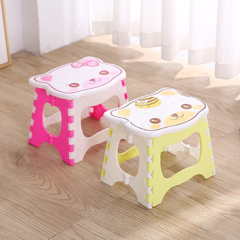 Kids Outdoor Bench - Taşınabilir Katlanabilir Plastik Çocuk Taburesi Sevimli
