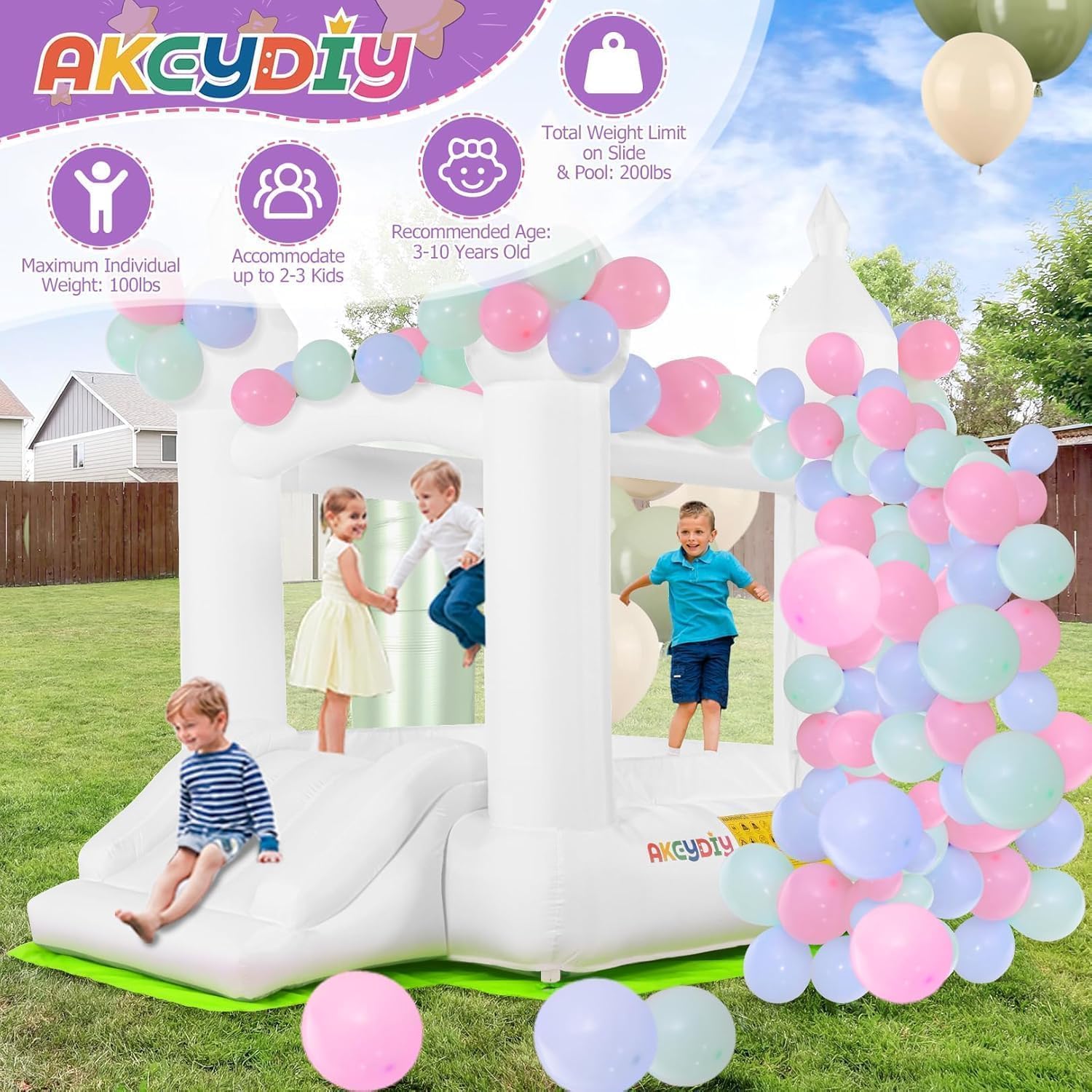 Beyaz Zıplama Evi İç ve Dış Me - Kids Outdoor House incelemesi ve fiyatı