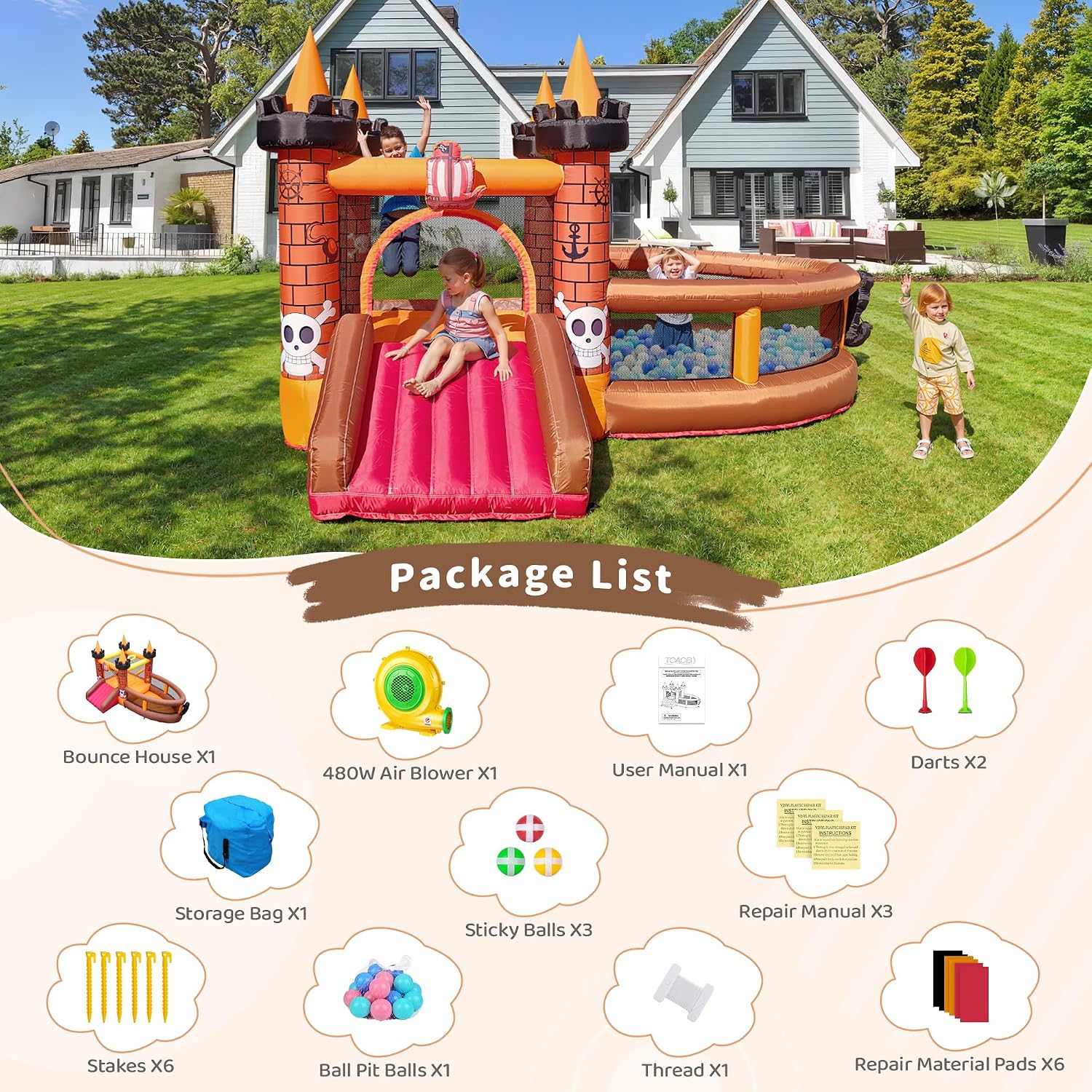 3-8 Yaş Çocuklar İçin Şişme Oy - Kids Outdoor Jump House incelemesi ve fiyatı