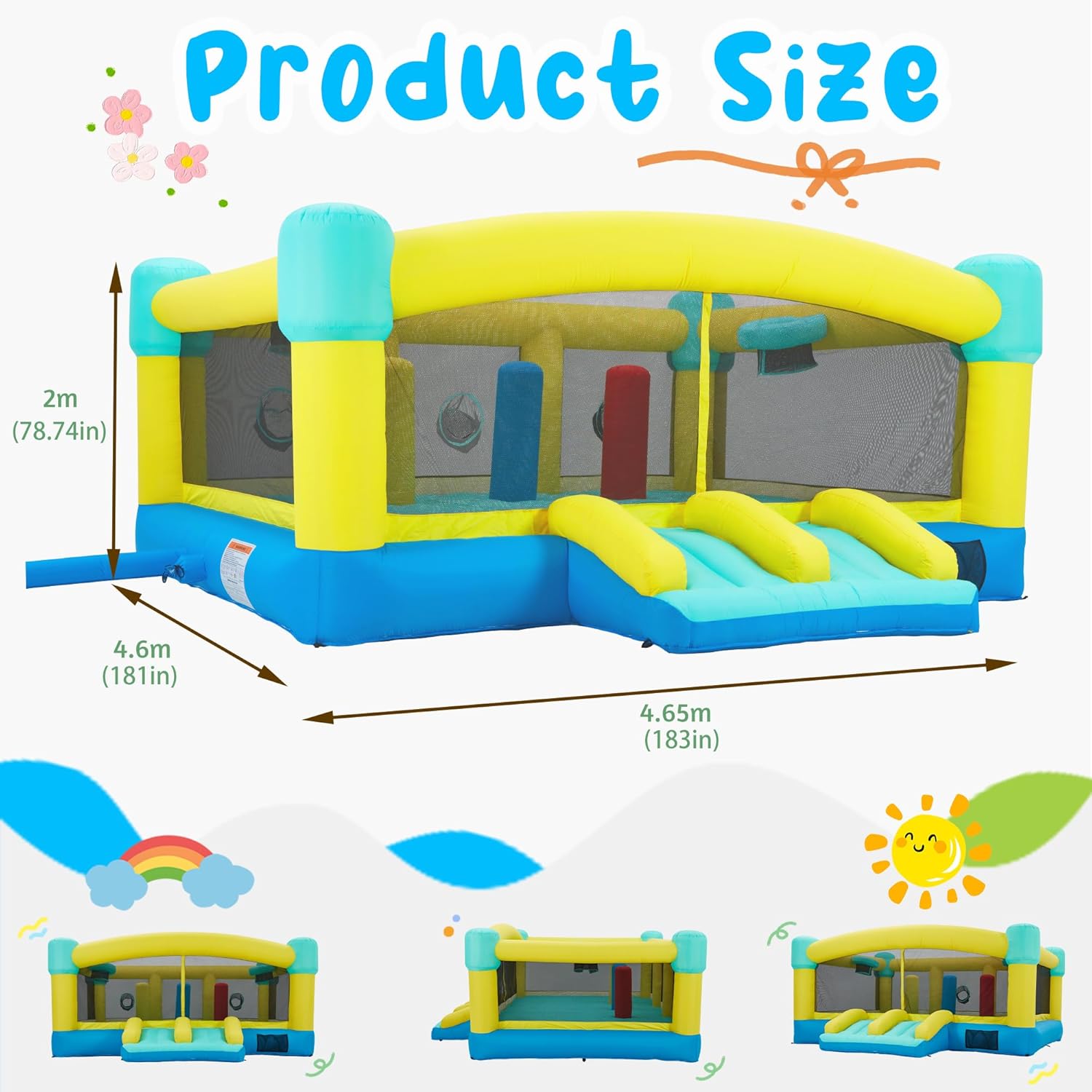 Büyük Zıplama Evi, 15 x 14.8 F - Kids Outdoor House incelemesi ve fiyatı