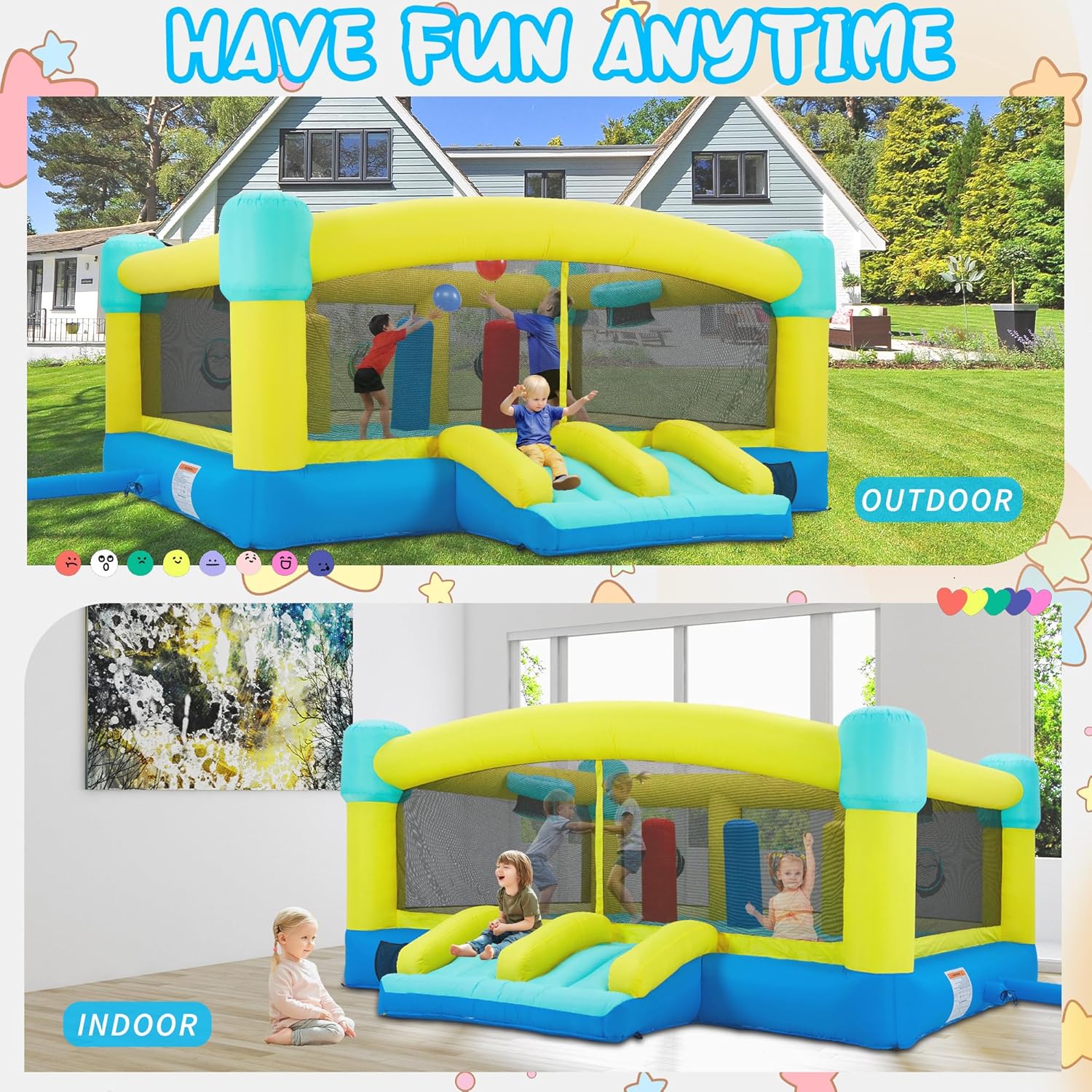 Büyük Zıplama Evi, 15 x 14.8 F - Kids Outdoor House incelemesi ve fiyatı
