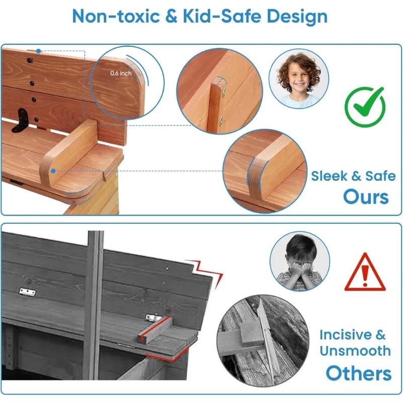 Ahşap Çocuklar İçin Kum Havuzu - Kids Outdoor Bench incelemesi ve fiyatı