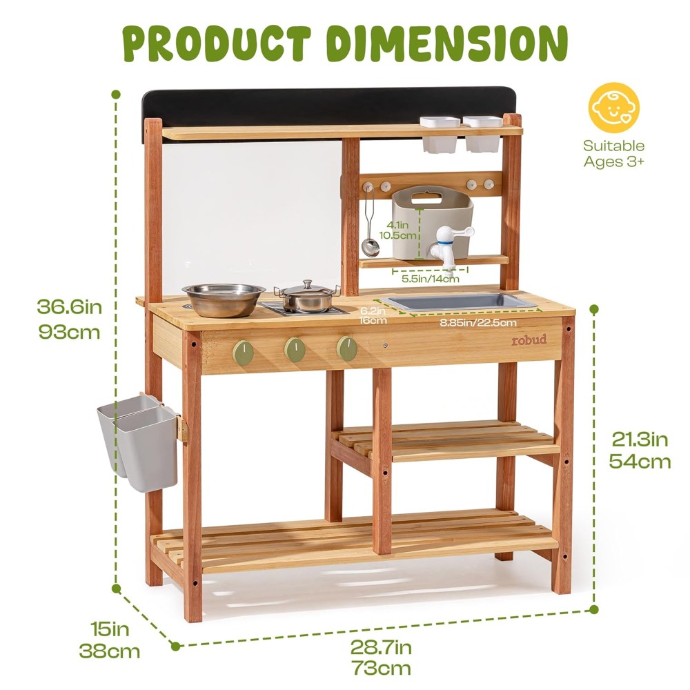 ABD'den Gönderilen Ahşap Çamur - Kids Outdoor Mud Kitchen incelemesi ve fiyatı