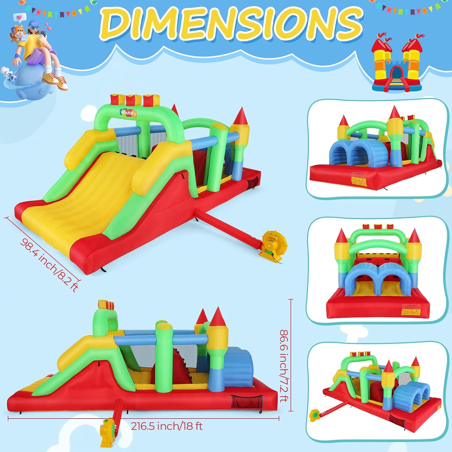 KF Şişme Engel Parkuru Büyük 1 - Kids Outdoor Bounce House incelemesi ve fiyatı