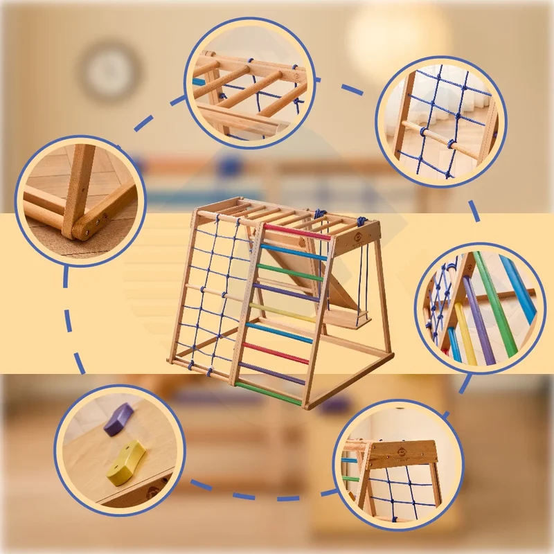 Ahşap Tırmanma Çerçevesi Kapal - Kids Outdoor Climbing Structure incelemesi ve fiyatı