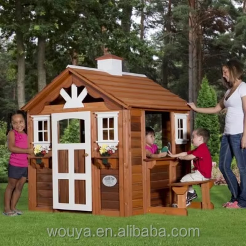 Ucuz Prefabrik Ahşap Oyun Evi  - Kids Outdoor Playhouse incelemesi ve fiyatı